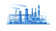 © PaulShlykov - Minimalistic Illustration application oil production In blue tones on white background