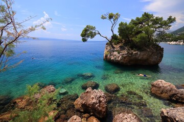 Canvas Print - Punta Rata rock in Brela, Croatia