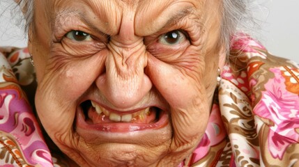 Wall Mural - Portrait of a frustrated angry woman screaming out loud and pulling her hair out isolated on the gray background