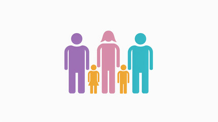 A family activity analysis icon, with four people of varying colors against a white backdrop.