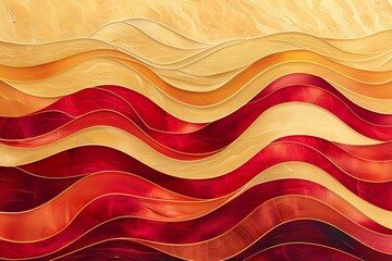 Aufkleber - Abstract marble marbled stone ink liquid fluid oil acrylic painted painting texture luxury background banner illustration - Dark red swirls waves curves gold painted splashes