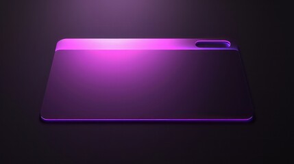 purple card of light pink and light gray on a empty space with a black background