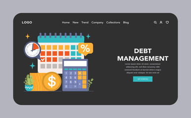 Debt Management Essentials concept. Flat vector illustration