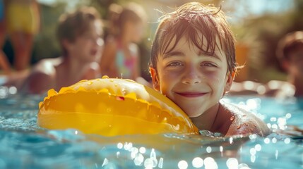 Poster - Boy with Inflatable Swim Ring