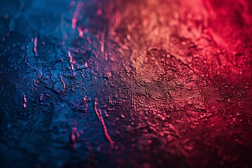Close up of a red and blue background with water droplets