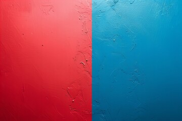 Poster - Close up of a red and blue wall with white background