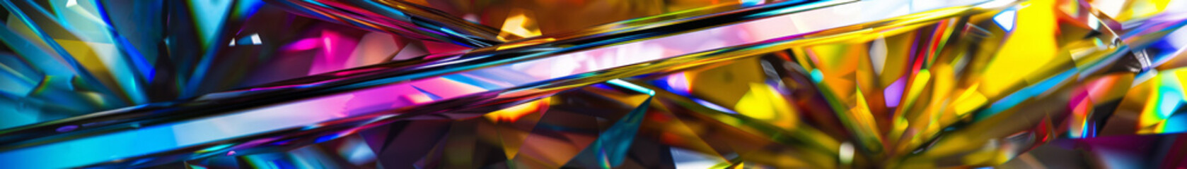 Poster - Modern Colorful Glass Art Piece with Dynamic Light Reflections