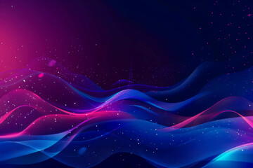 Wall Mural - A blue and purple background with a wave pattern. The background is filled with stars and the wave pattern is very prominent