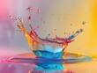 © marco - floating liquid splash on a backlit gradient background