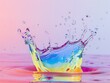 © marco - floating liquid splash on a backlit gradient background