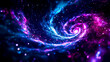 © VicenSanh - A spiral galaxy with blue and purple swirls. The galaxy is filled with stars and is surrounded by a dark background. The colors of the galaxy create a sense of wonder and awe