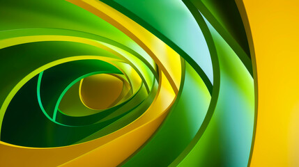 Wall Mural - A green and yellow abstract design with a curved line