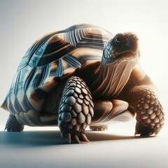 Wall Mural - turtle on a white background