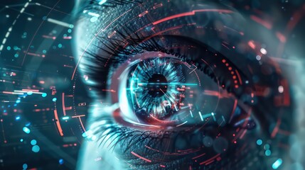  illustration wallpaper eye with abstract digital cybersecurity theme