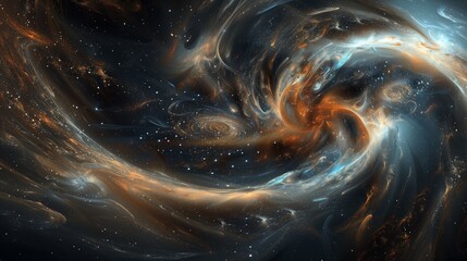 Wall Mural - star & galaxy swirls light up space, sparking curiosity in the cosmos.