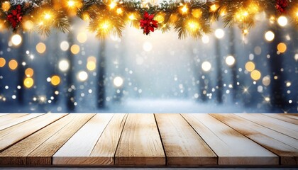 Wall Mural - christmas lights on table