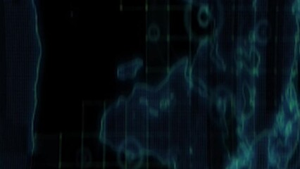 Cyber space moving animation 4k footage, hud elements footage, cyber particles hud elements animation very fast, space technology disappear animation