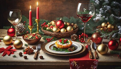 Sticker - christmas table setting