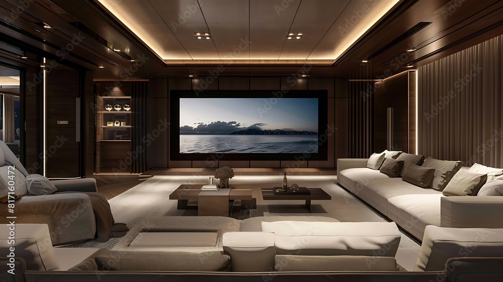 View of Immerse Yourself in Luxury: A Modern Home Theater Experience with Plush ...