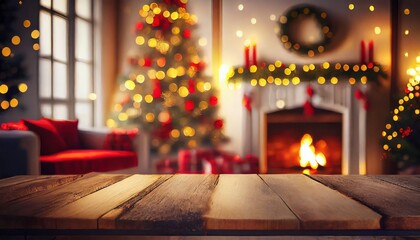 Poster - christmas tree with fireplace