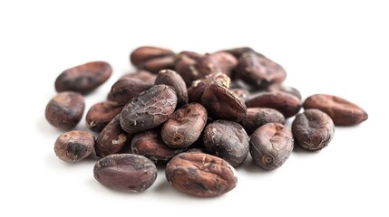 Wall Mural - realistic cocoa beans isolated on a white background