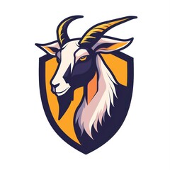 goat logo design with bold lines and sport look on a white background 