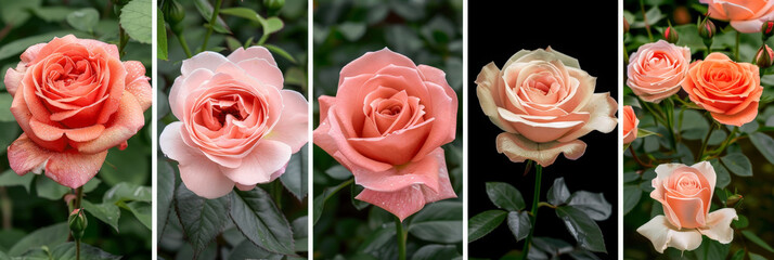 Poster - A composition showcasing a variety of roses in different hues and shades, creating a colorful and vibrant display