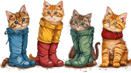 Cats in boots whimsical images of cats wearing boots