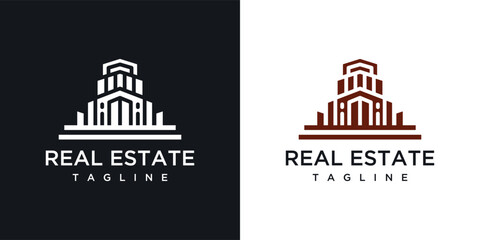 Wall Mural - Abstract real estate building logo design vector illustration concept