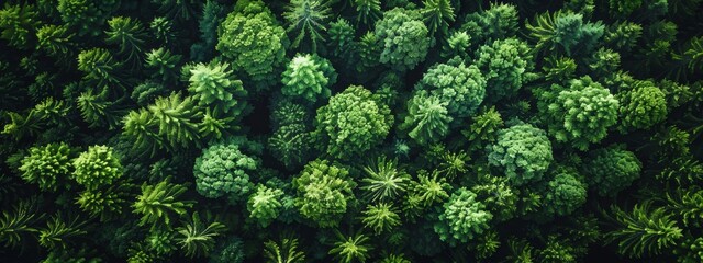 Wall Mural - CO‚ÇÇ print Forest: Aerial view of a forest shaped like a CO‚ÇÇ print.