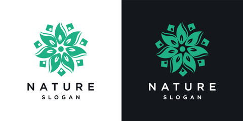 Wall Mural - Luxury flower logo design concept, flower logo template	
