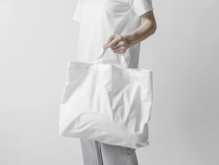 Wall Mural - white fabric shopper mockup