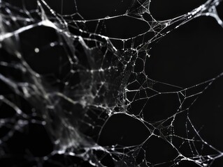 spider web on black background