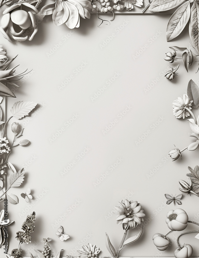 Spring Blossoms Letter Frame- Letter frame, Decorative border - Border ...