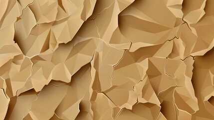 Wall Mural - Abstract golden geometric landscape - luxurious array of golden polygonal shapes on a textured surface