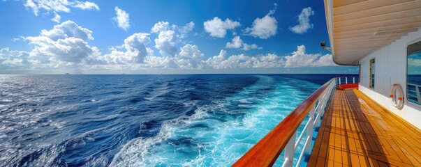 A cruise ship showcasing the interaction between the majesty of the ship and the surrounding natural beauty