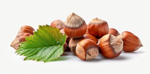 Wall Mural - hazelnut isolated on white background