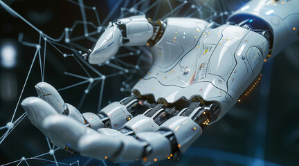 Fototapete - Robotic hand. Generative AI.