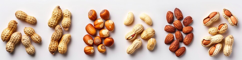 nuts set isolated on white background