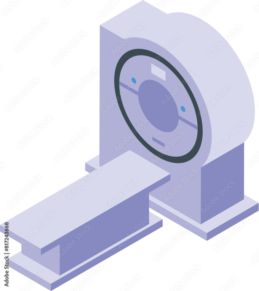 Detailed 3d isometric mri machine illustration for medical equipment ...