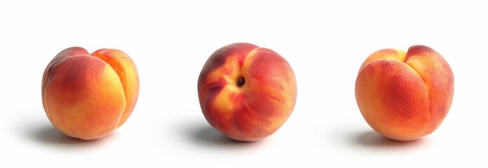 Wall Mural - peach set isolated on white background