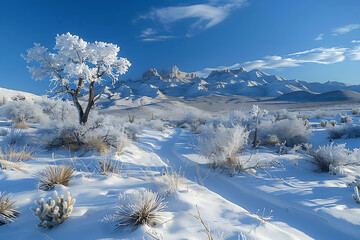 Poster - winter landscape with snow