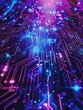 © Johannes - Abstract digital technology futuristic circuit blue purple background, Cyber science tech, Innovation communication future. AI generated illustration