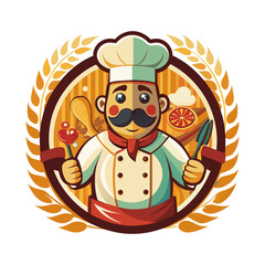 Creative chef logo template
