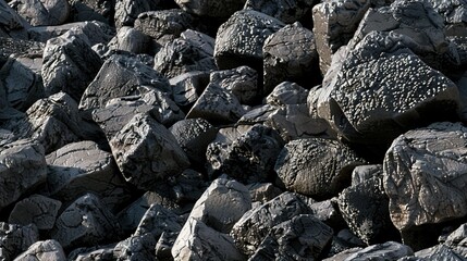 Poster -   Close-up photo of a rock pile with a bird perched atop one of the boulders, beside it