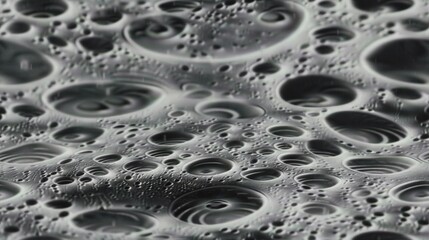 Sticker -   Black-and-white photo of numerous water droplets on water's surface