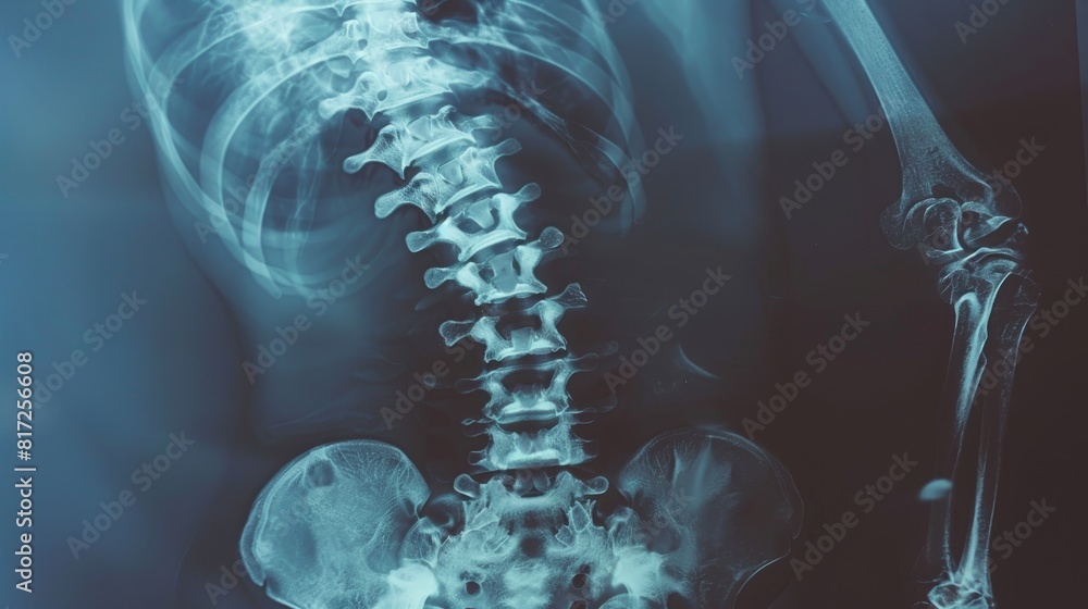 X-ray of a human spine and pelvis Stock Illustration | Adobe Stock
