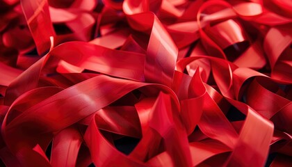 Image of red ribbons in one place