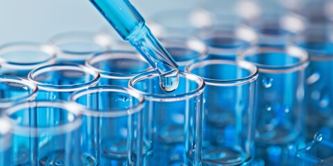 chemistry laboratory research, experiments, and projects: science, test tubes, and syringe. scientis