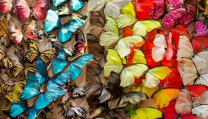 Wall Mural - background of abstract butterflies of different colors rainbow different sizes and shapes very beautiful and bright